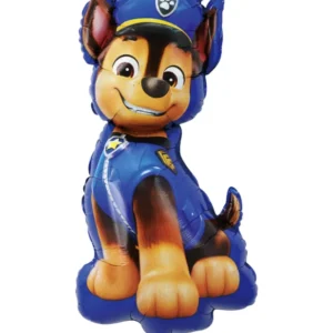Ballon aluminium Chase Pat'patrouille bleu en tenue de policier
