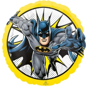 Ballon en aluminium Batman comics jaune et bleu