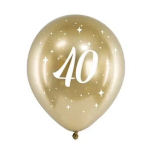 Ballonnen 40 Jaar Goud 30cm 6st van Partydeco koop je bij Partywinkel