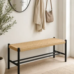 Bank Buche Schwarz / Natur - 120 cm