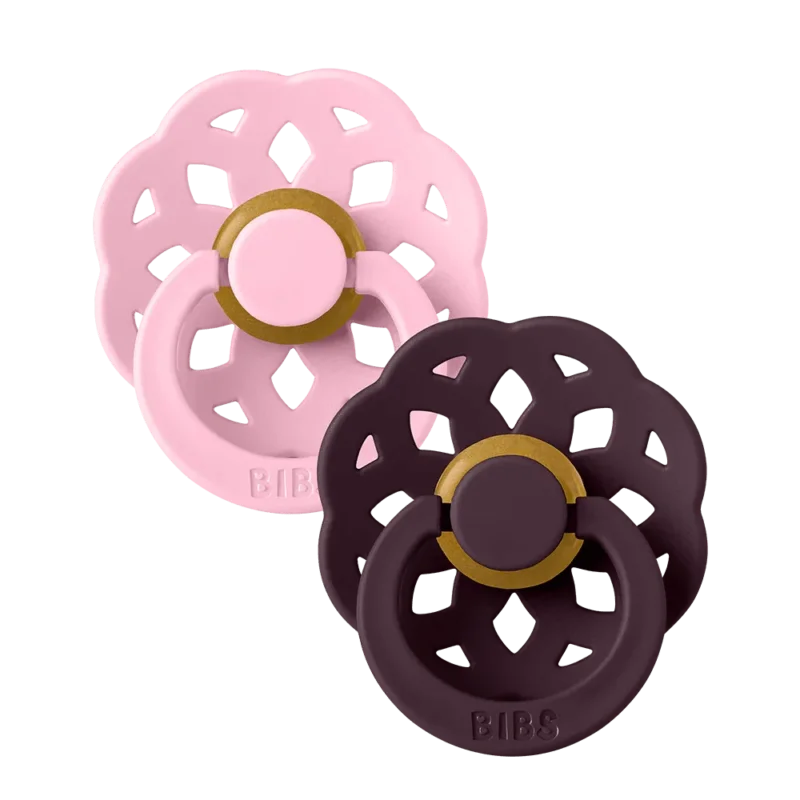 BIBS Spenen Maat 1 BOHEME Baby Pink/Plum 2st koop je bij Babywinkel