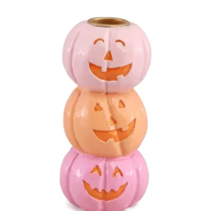 Summerween-Kerzenhalter mit 3 Kürbissen aus Polyresin 13 cm