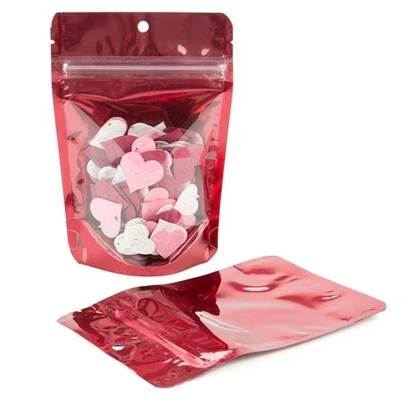 Stand Up Pouches Transparent/Red 10.2x6x15.2cm | 57 grams