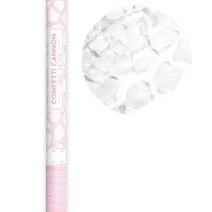 Canon à confettis pétales blanc 60 cm
