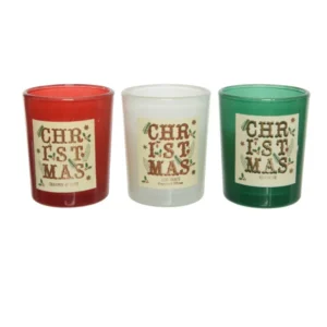 Coffret de bougies parfumées Noël pour décoration rouges blanches et vertes