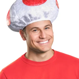 Coiffe champignon Toad Nintendo® pour adulte blanche à pois rouges