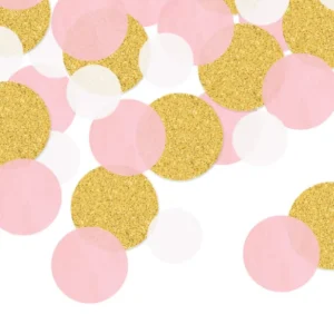 Confettis de table ronds pour fête roses et dorés pailletés