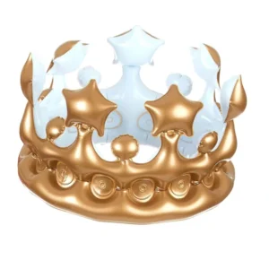 Couronne gonflable de roi pour adulte or avec étoiles