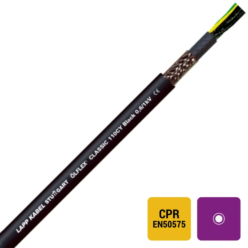 Lapp Kabel&Leitung - Energiekabel >= 1 kV, für ortsveränderlichen Einsatz ÖLFLEX CLASSIC 110 CY BK 1121328/1000 0,6/1kV 25G1,5 − 1000 Meter