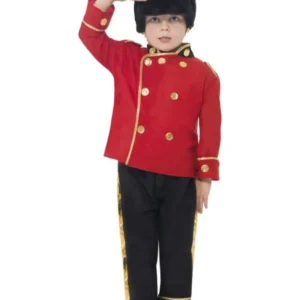 Déguisement de garde anglais pour enfant rouge et noir avec chapeau