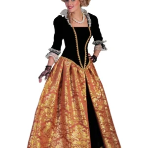 Déguisement impératrice baroque pour femme noir et doré