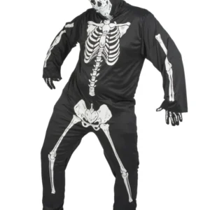 Déguisement de squelette pour homme noir et blanc pour Halloween