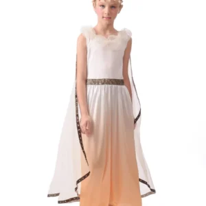 Déguisement romaine pour fille blanc et or