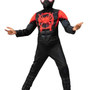 Déguisement Spiderman Miles Morales luxe pour enfant noir et rouge