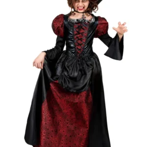 Vue de profil du déguisement vampire manches bouffantes