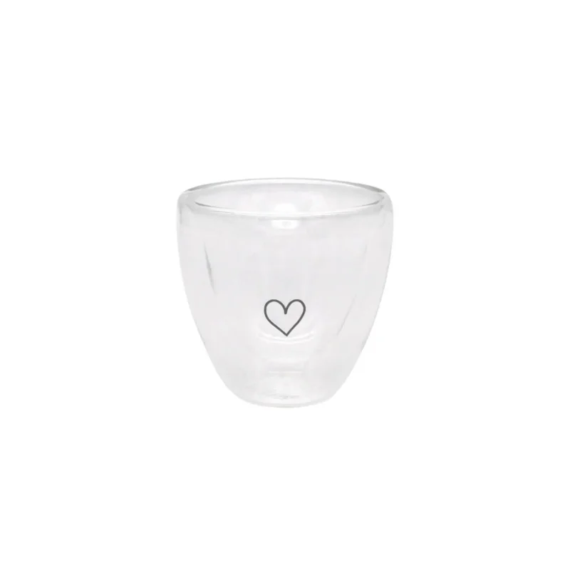 Doppelwandiges Glas "Herz" - 150 ml (Transparent)