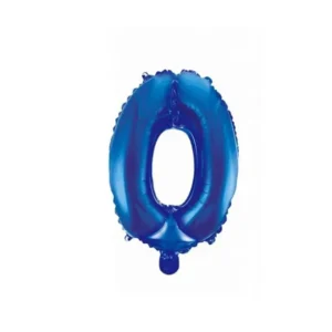 Folie Ballon Cijfer 0 Blauw 41cm met Rietje van WeFiesta koop je bij Partywinkel