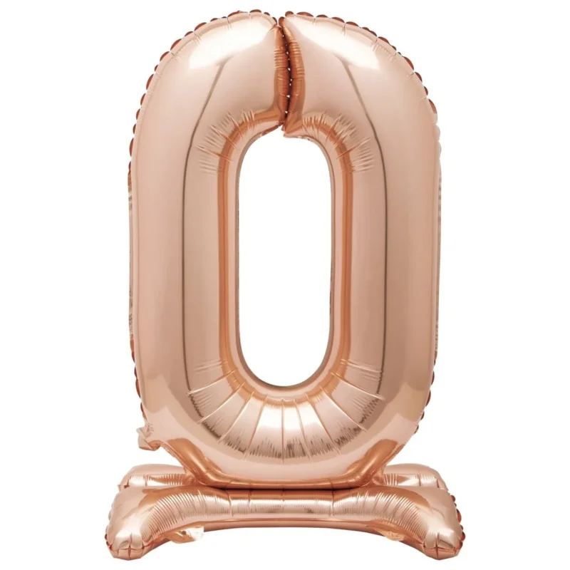 Folie Ballon Cijfer 0 Rose Goud Standaard 76cm van Unique koop je bij Partywinkel