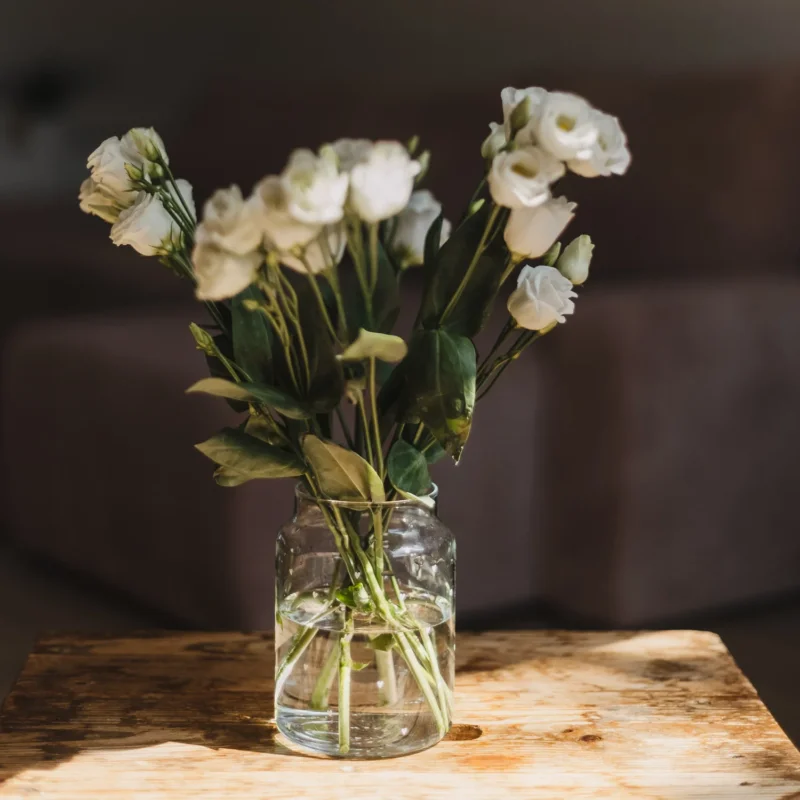 Vase aus Glas "Herzen" - Groß (Weiß)