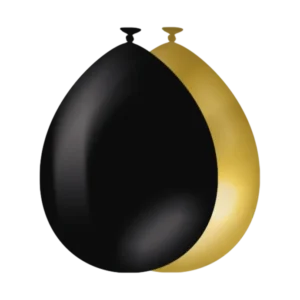 Goud Zwarte Ballonnen 30cm 10st van Paper Dreams koop je bij Partywinkel
