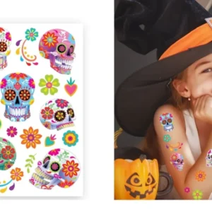 Halloween Nep Tattoos Catrina van Fiestas Guirca koop je bij Partywinkel