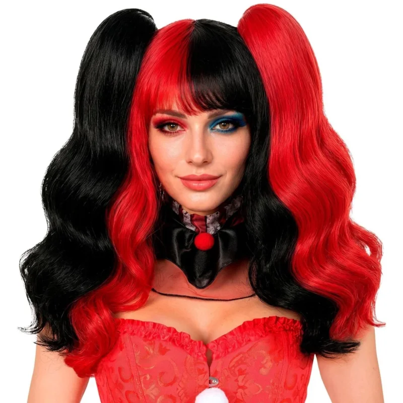 Halloween Pruik Harlekijn Met Hairextensions van Widmann koop je bij Partywinkel
