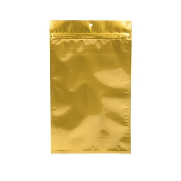 Grip Seal Bags Gold 7.5x11.5cm Metallised
