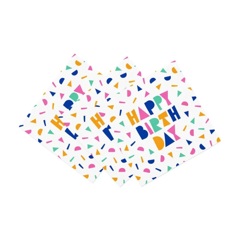 Happy Birthday Servetten Confetti 33cm 20st van WeFiesta koop je bij Partywinkel