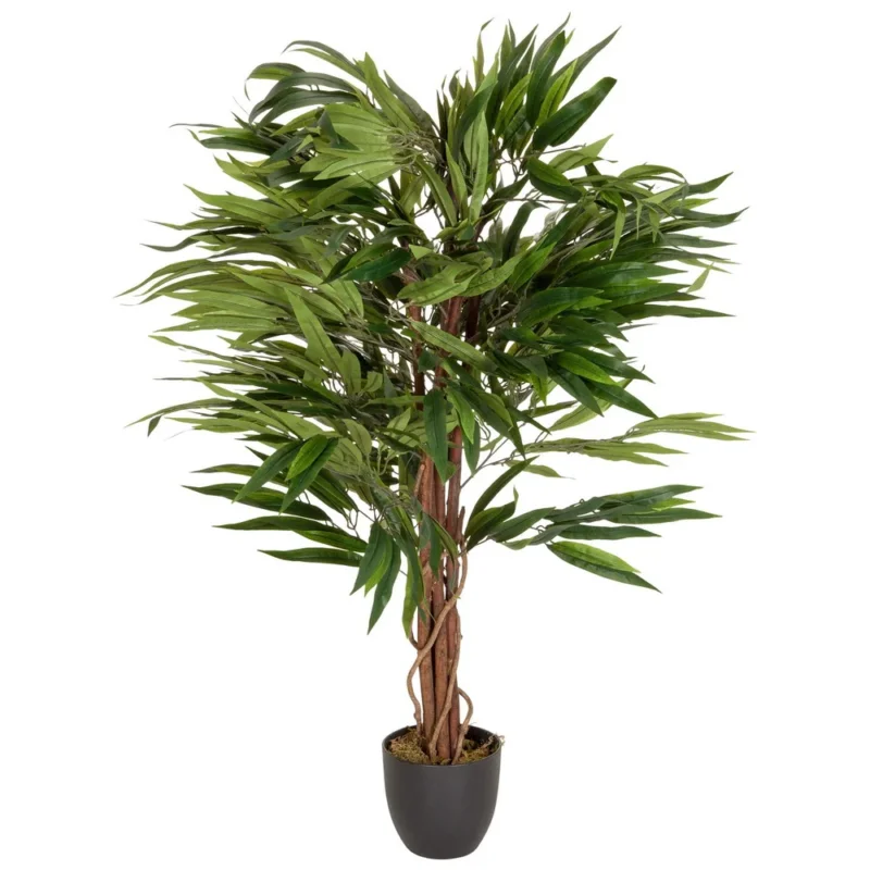 B-Ware Hjh Office Kunstpflanze Baum Mango Kunstpflanze Grün 130 Cm Kunststoff Textil