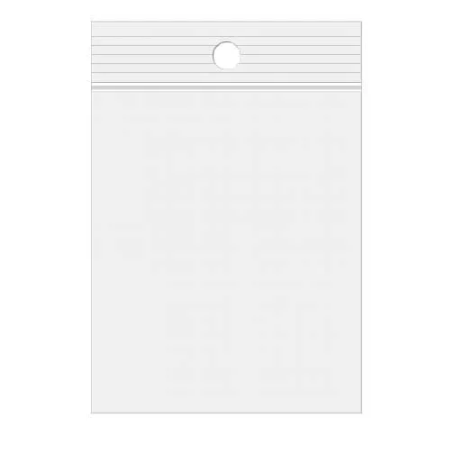 Grip Seal Bags with Hang hole 12.5x18cm Crystal Clear PP 50 micron