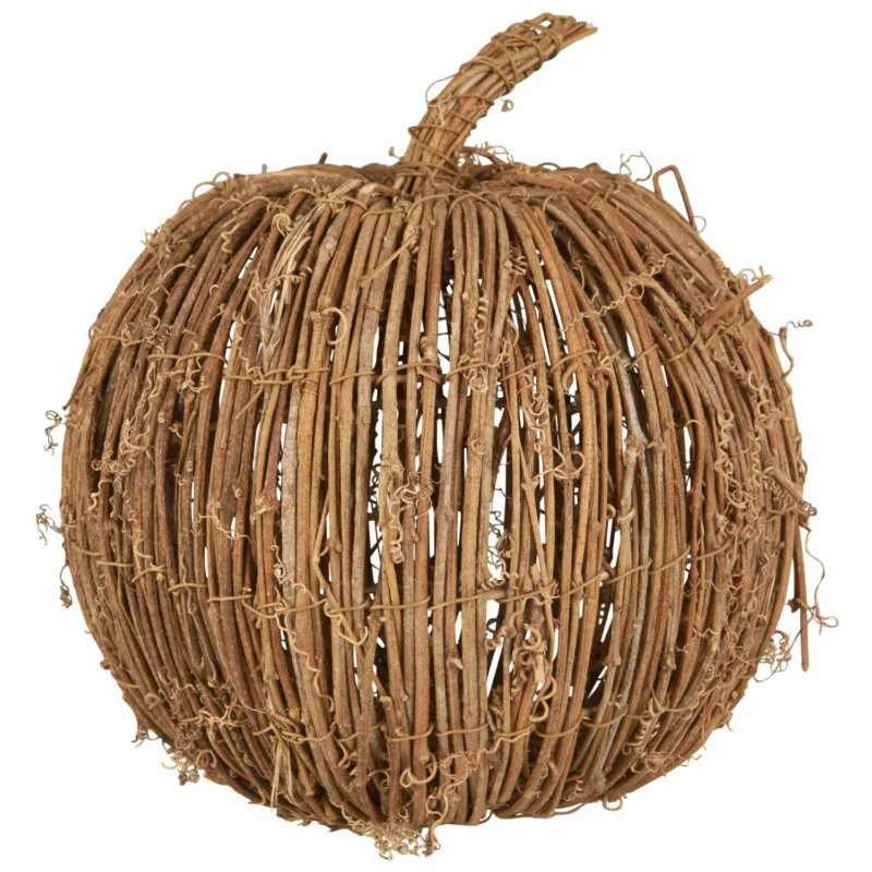Dekokürbis aus Zweigen - 26x27 cm (Natur)