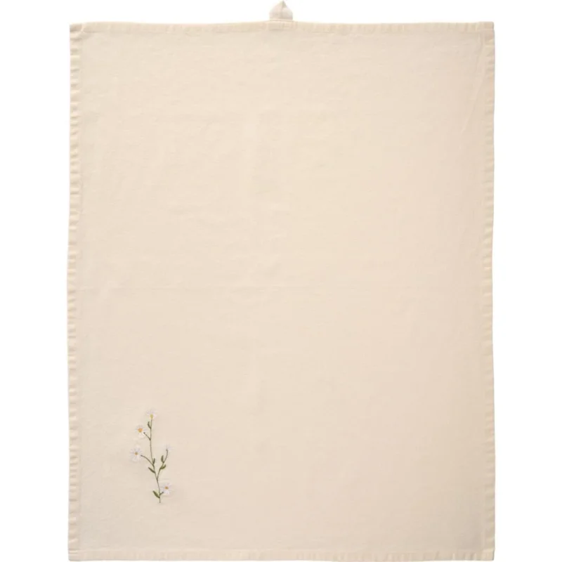 Geschirrtuch "Flora" - 50x70 cm (Weiß/Butter Cream)