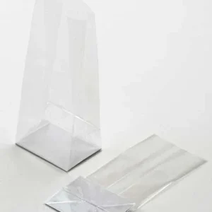Block Bottom Bags Super Clear 4.4x4.4x21.6cm with paper insert