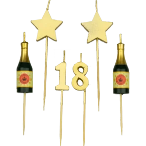 Kaarsjes 18 Jaar Champagne 17,5cm van Paper Dreams koop je bij Partywinkel