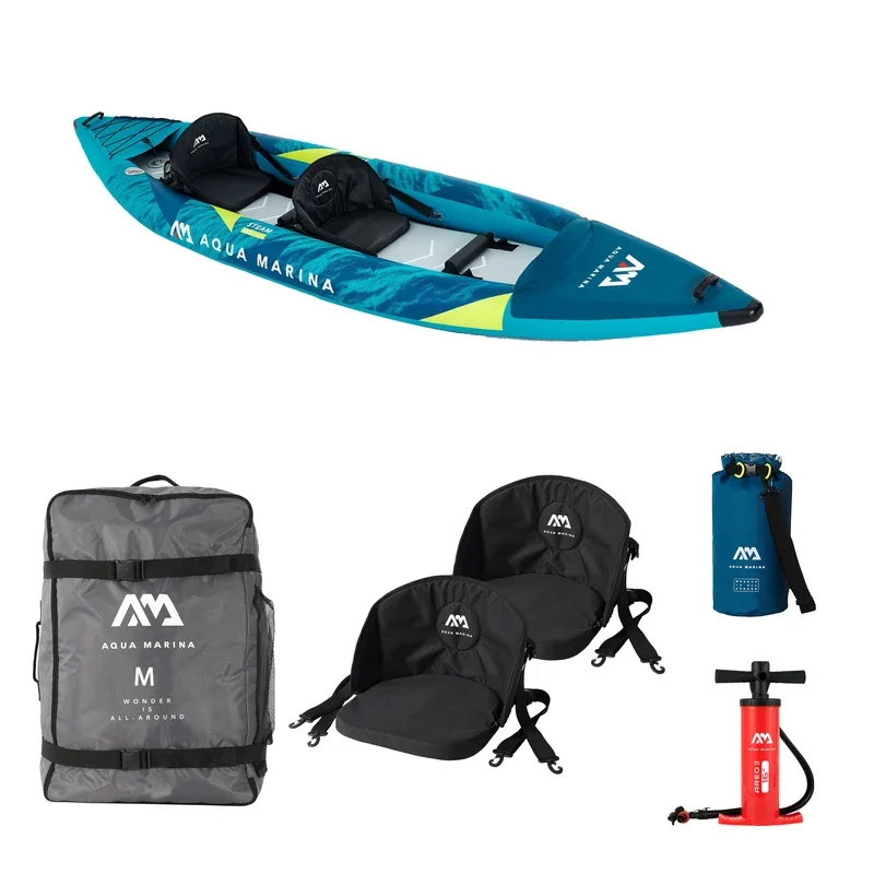 Aqua Marina STEAM 412 Kajak Set 2 Personen aufblasbar Wildwasser Boot - 6954521600383