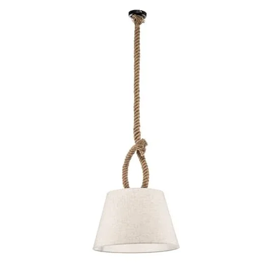 Näve Hängeleuchte Rope Deckenlampe Pendelleuchte mit Naturseil und Textilschirm - 4003222870273