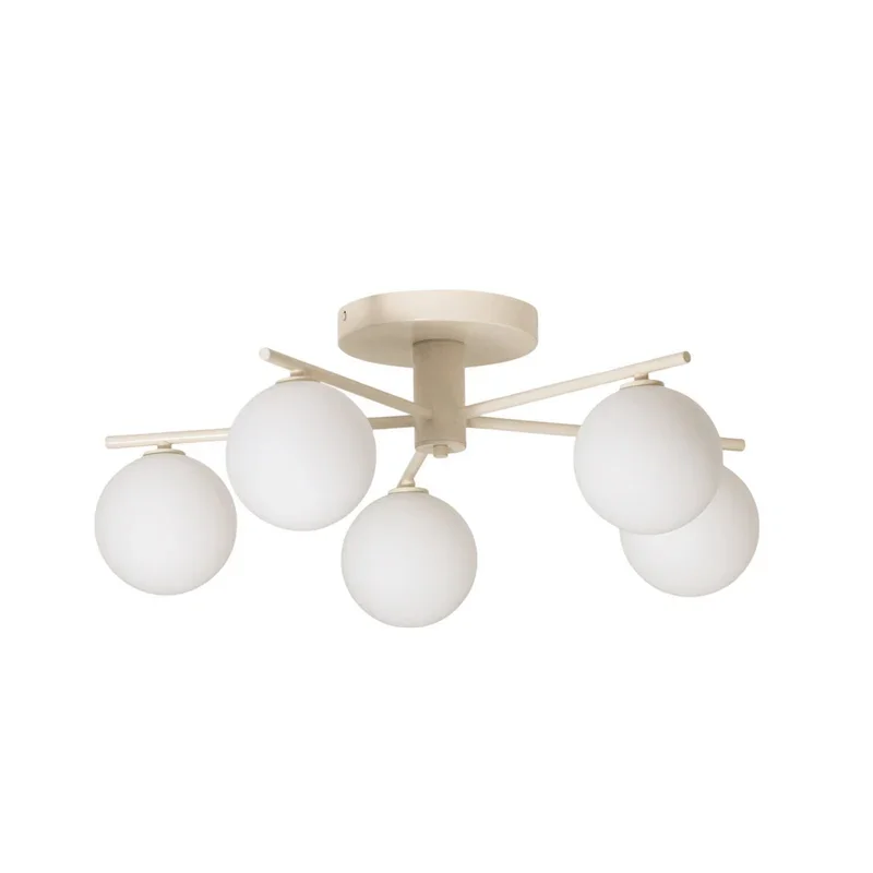 Prato Deckenleuchte Lampe Glas sand 5 flammig Wohnzimmer Esszimmer Beleuchtung - 5905962020781