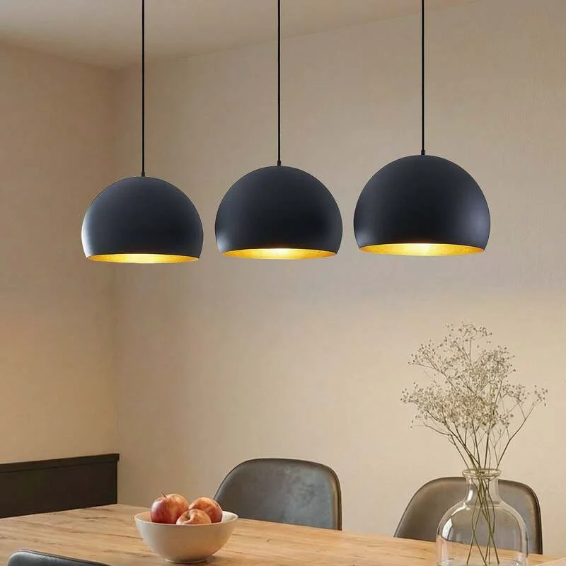 Lindby Pendellampe Hängeleuchte Tarjei LED Lampe dimmbar schwarz-gold 146cm - 4251911703320