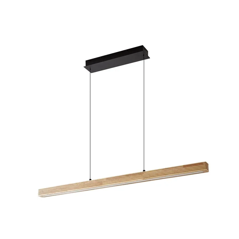 Lucande Emara LED-Hängeleuchte Eiche schwarz dimmbar 30W 115cm IP20 - 4255830900785