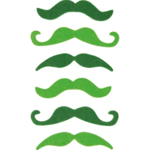 Lot de 6 moustaches Saint Patrick pour adulte vertes