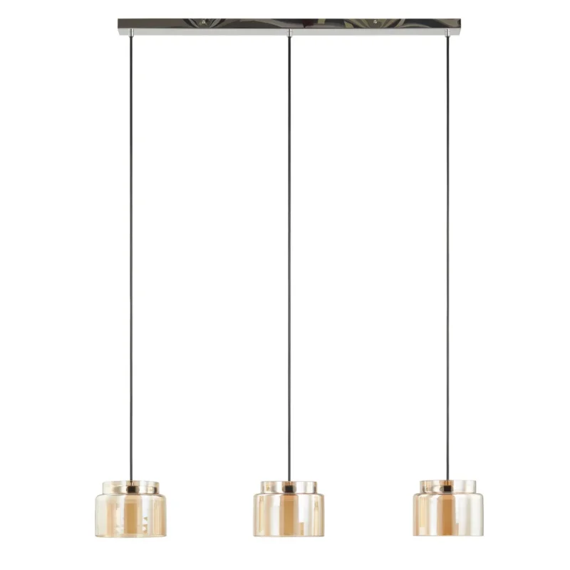 B-Ware Lucande Diano Hängeleuchte Amber Dreiflammig Hängelampe Lampe Pendelleuchte Led