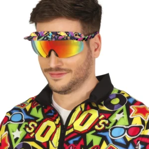 Lunettes avec visière années 80 pour adulte multicolores à motifs géométriques