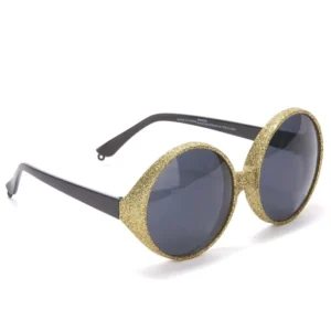 Lunettes rondes paillettées pour adulte or