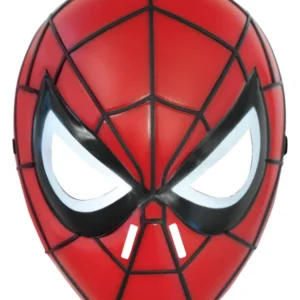 Masque rigide Spider-man Ultimate pour enfant rouge avec toiles d'araignée noires