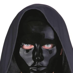 Masque visage pour adulte noir brillant