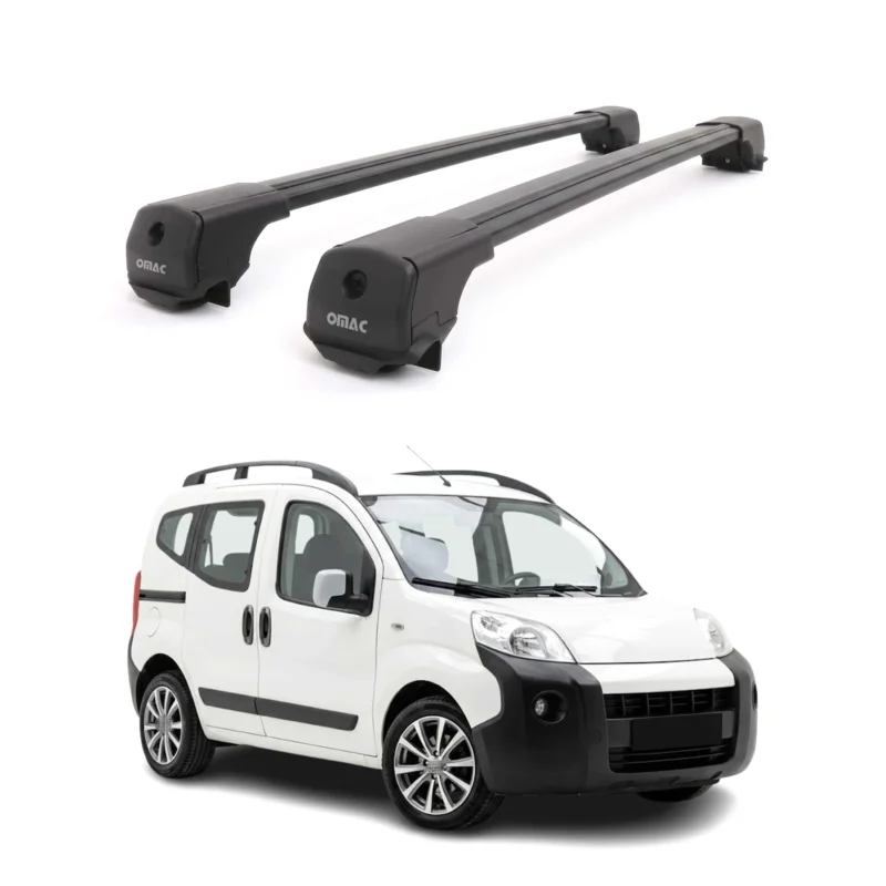 Dachträger Grundträger für Citroen Nemo 2008-2017 Aluminium 75kg Schwarz 2tlg
