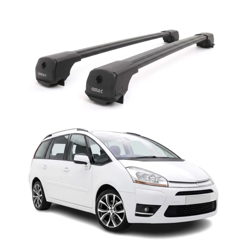 Dachträger Grundträger für Citroen C4 Picasso 2006-2013 Aluminium Schwarz 2tlg