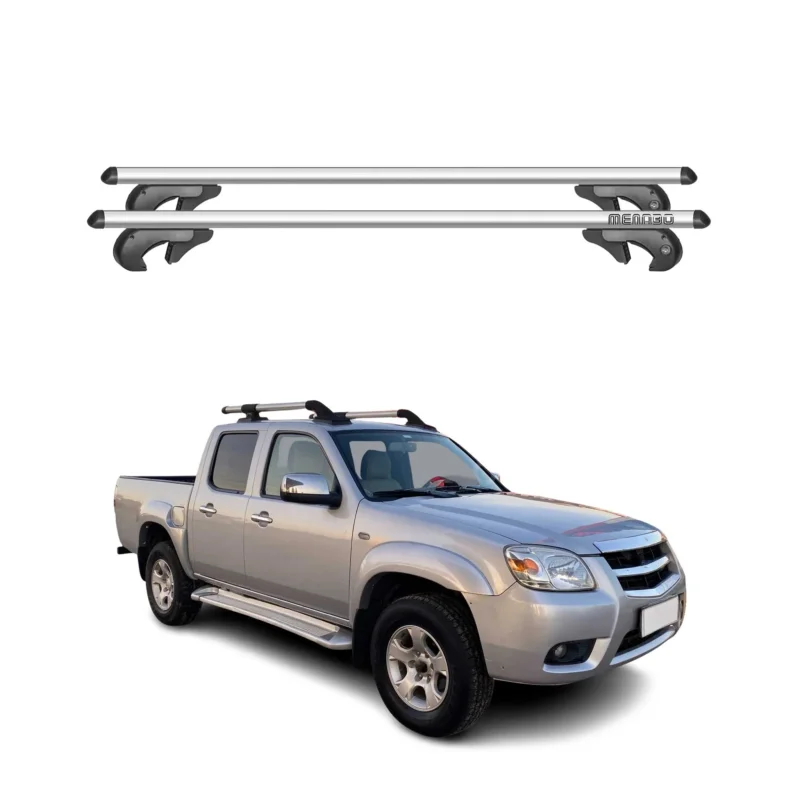 Menabo Dachträger Grundtäger für Mazda BT-50 2011-2020 90kg Alu Silber 2 tlg