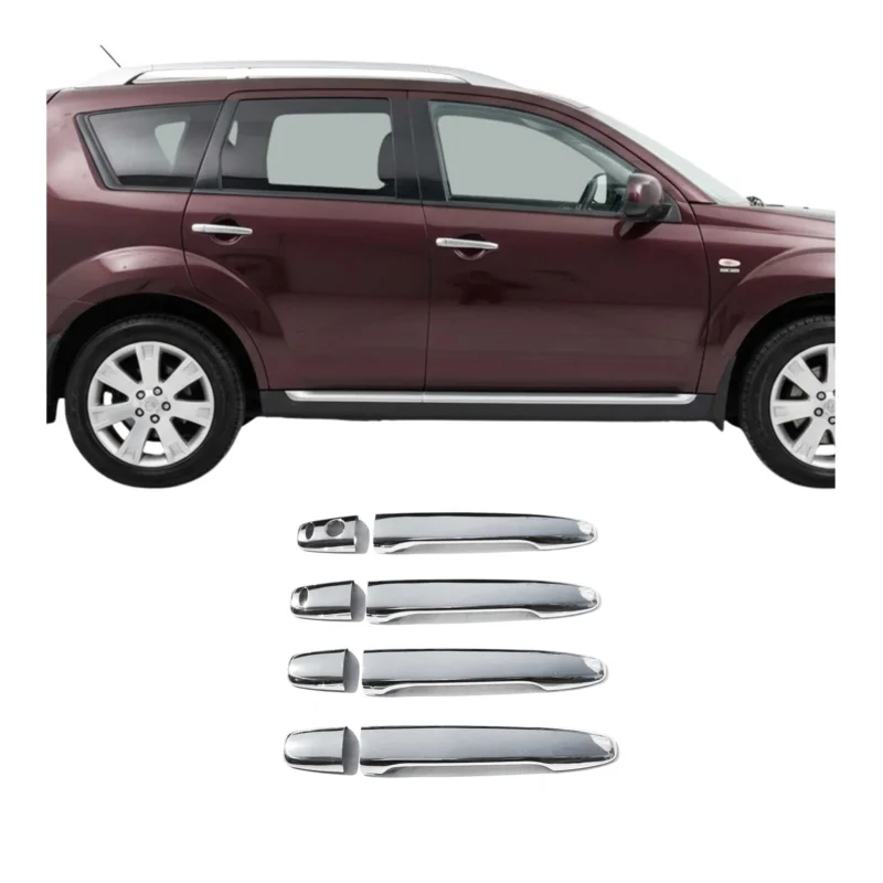 Türgriff Blende Türgriffkappen für Mitsubishi Outlander 2006-2020 4 Tür Chrom 8x