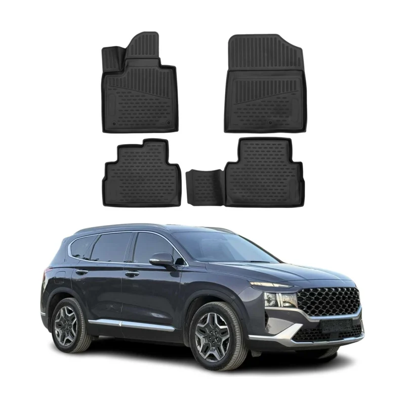 OMAC Gummimatten Fußmatten für Hyundai Santa Fe IV 7Sitze 2021-2023 Facelift